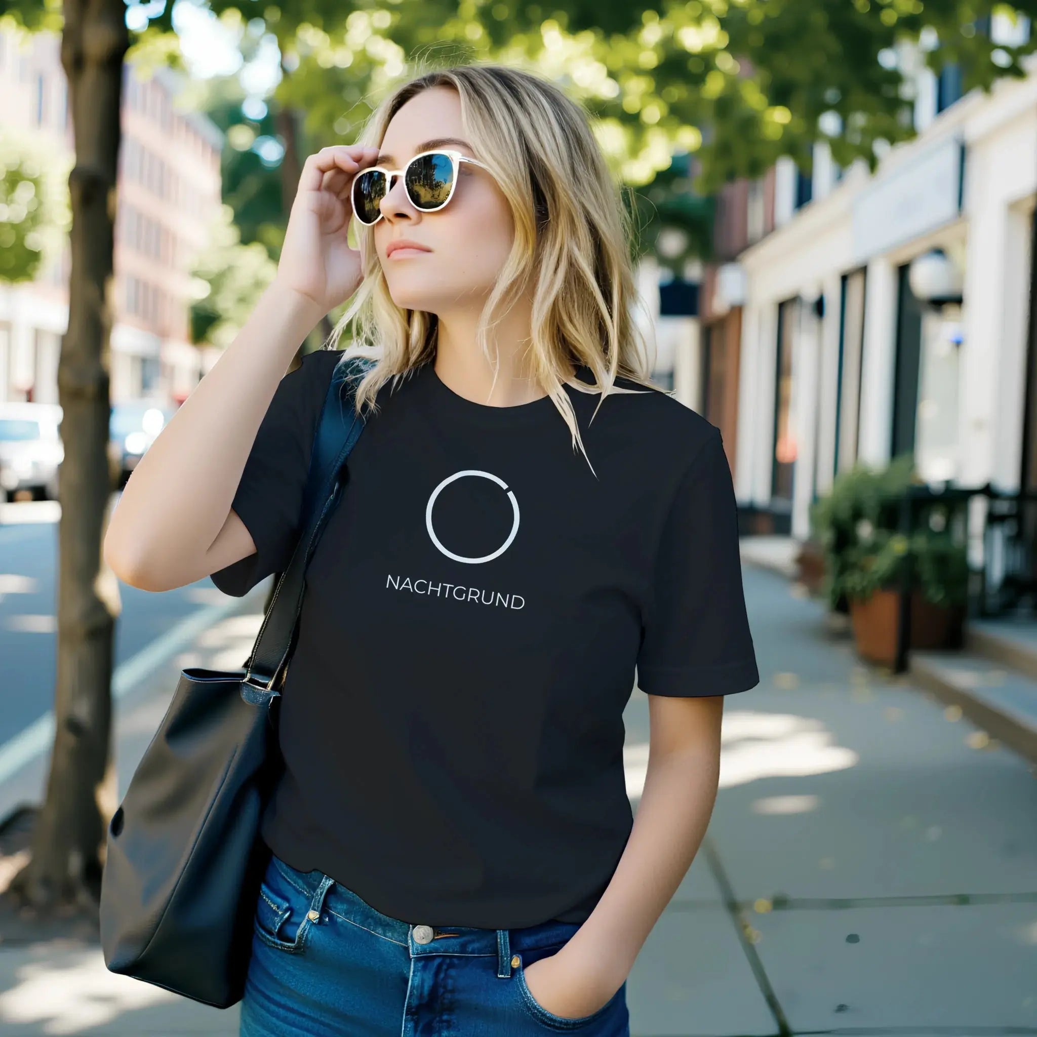 NACHTGRUND – Minimalistisches Unisex T-Shirt in Schwarz | Premium Streetwear - Nachtgrund