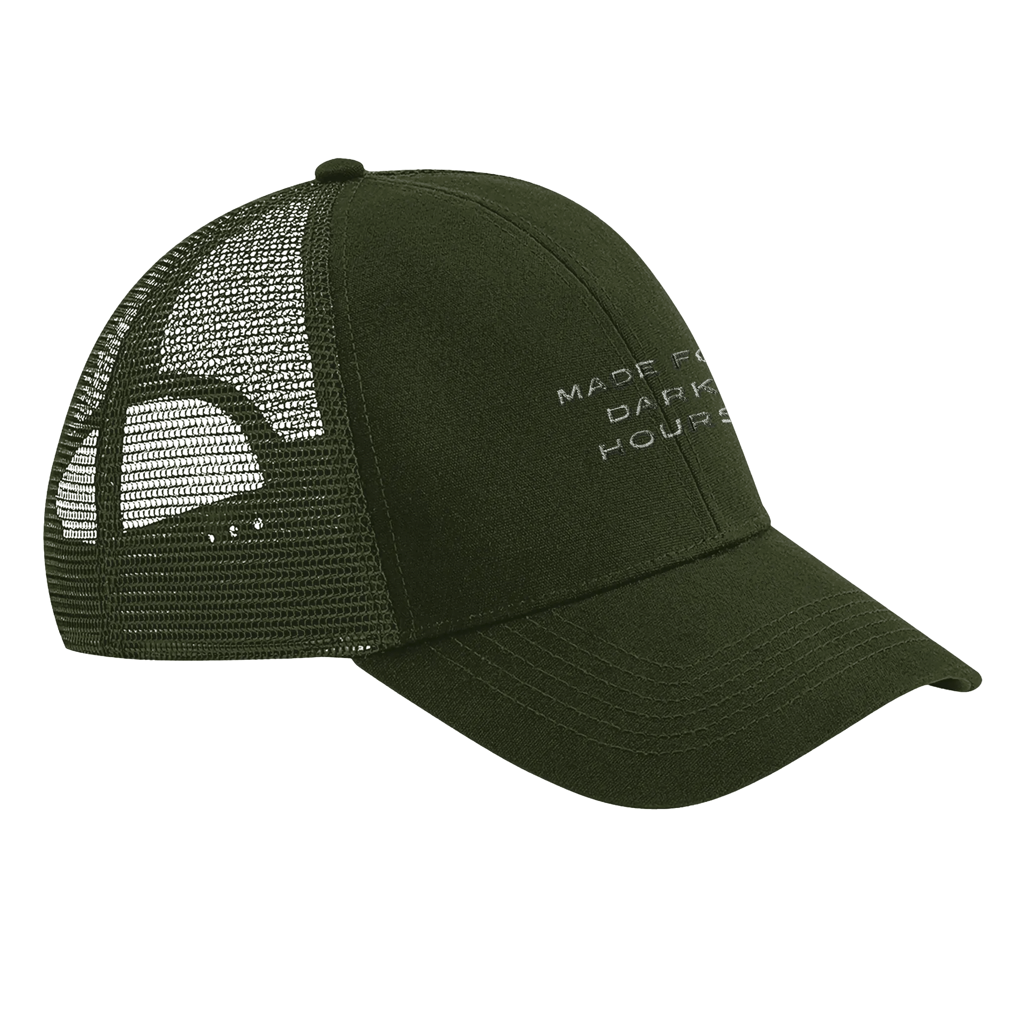 Nachtgrund Trucker Cap – Schwarze Streetwear Cap aus Bio - Baumwolle - Nachtgrund