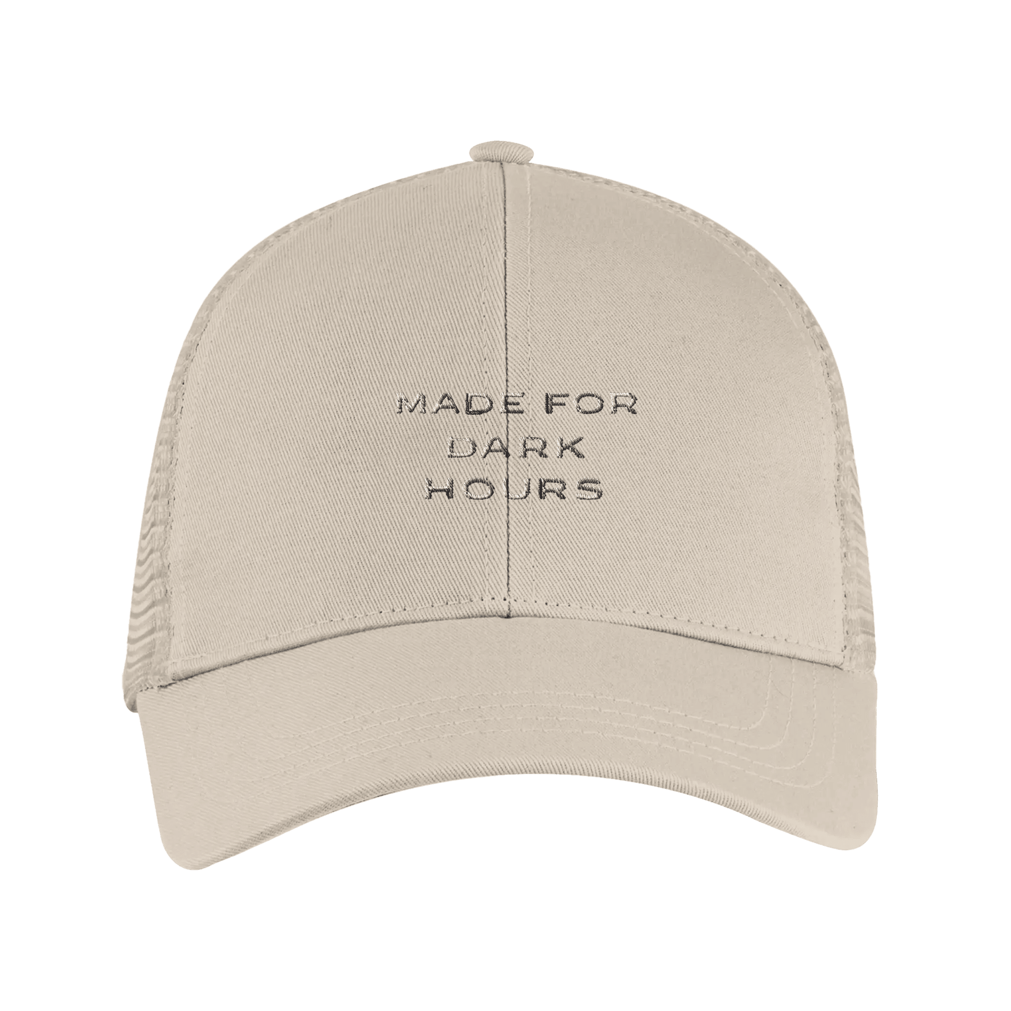 Nachtgrund Trucker Cap – Schwarze Streetwear Cap aus Bio - Baumwolle - Nachtgrund