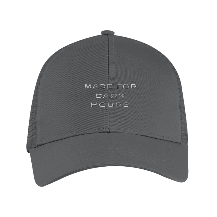 Nachtgrund Trucker Cap – Schwarze Streetwear Cap aus Bio - Baumwolle - Nachtgrund